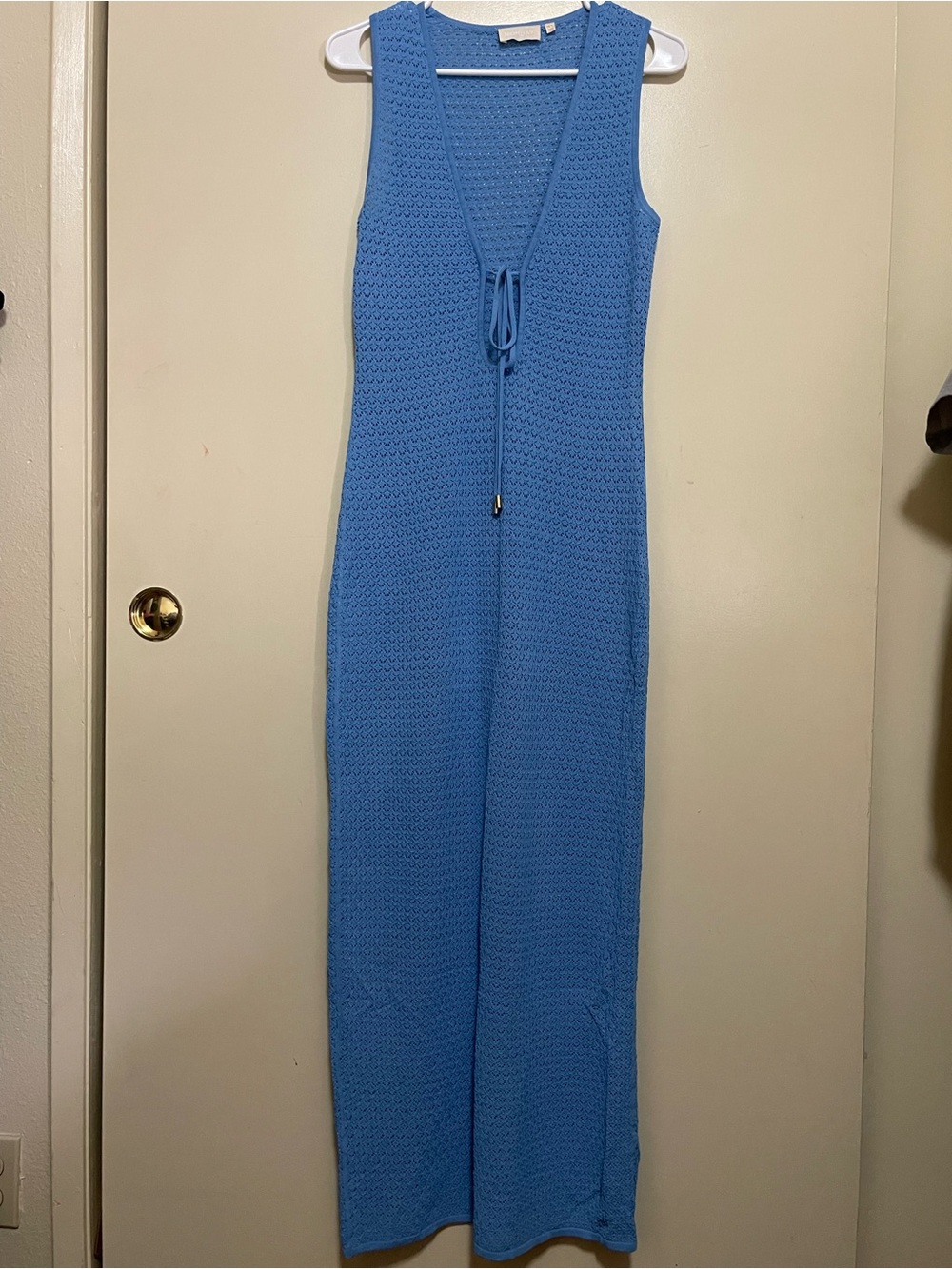Monday Swimwear Sleeveless Knit Coverup in Sky Blue